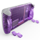 eXtremeRate Interchangeable Back Buttons Bottom Shell for Steam Deck LCD & OLED - with 2 Height Adjustable Buttons - Clear Atomic Purple - GVSSDM005