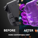 eXtremeRate Interchangeable Back Buttons Bottom Shell for Steam Deck LCD & OLED - with 2 Height Adjustable Buttons - Clear Atomic Purple - GVSSDM005