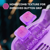 eXtremeRate Interchangeable Back Buttons Bottom Shell for Steam Deck LCD & OLED - with 2 Height Adjustable Buttons - Clear Atomic Purple - GVSSDM005