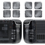 eXtremeRate Interchangeable Back Buttons Bottom Shell for Steam Deck LCD & OLED - with 2 Height Adjustable Buttons - Clear Slate Black - GVSSDM004