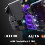 eXtremeRate Interchangeable Back Buttons Bottom Shell for Steam Deck LCD & OLED - with 2 Height Adjustable Buttons - Clear Slate Black - GVSSDM004