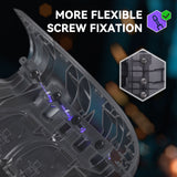 eXtremeRate Interchangeable Back Buttons Bottom Shell for Steam Deck LCD & OLED - with 2 Height Adjustable Buttons - Clear Slate Black - GVSSDM004