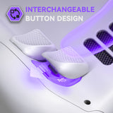 eXtremeRate Interchangeable Back Buttons Bottom Shell for Steam Deck LCD & OLED - with 2 Height Adjustable Buttons - Frosted White - GVSSDM001