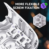 eXtremeRate Interchangeable Back Buttons Bottom Shell for Steam Deck LCD & OLED - with 2 Height Adjustable Buttons - Frosted White - GVSSDM001