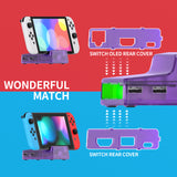 eXtremeRate AiryDocky DIY Kit LED Version Replacement Clear Atomic Purple Shell Case for Nintendo Switch & Switch OLED Dock, Redesigned IR Remote Control 7 Color 39 Effects RGB LED Kit for Nintendo Switch OLED Dock - LLNSM004L