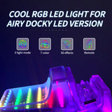 eXtremeRate AiryDocky DIY Kit LED Version Replacement Clear Atomic Purple Shell Case for Nintendo Switch & Switch OLED Dock, Redesigned IR Remote Control 7 Color 39 Effects RGB LED Kit for Nintendo Switch OLED Dock - LLNSM004L
