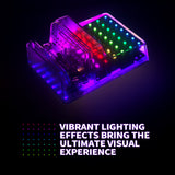 eXtremeRate AiryDocky DIY Kit LED Version Replacement Clear Atomic Purple Shell Case for Nintendo Switch & Switch OLED Dock, Redesigned IR Remote Control 7 Color 39 Effects RGB LED Kit for Nintendo Switch OLED Dock - LLNSM004L