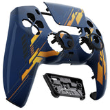 eXtremeRate LUNA Redesigned Glow in Dark Mecha - Orange Front Shell Touchpad Compatible with ps5 Controller BDM-010/020/030/040, DIY Replacement Housing Custom Touch Pad Cover Compatible with ps5 Controller - GHPFT012