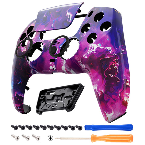 eXtremeRate LUNA Redesigned Surreal Lava Front Shell Touchpad Compatible with ps5 Controller BDM-010/020/030/040, DIY Replacement Housing Custom Touch Pad Cover Compatible with ps5 Controller - GHPFT013