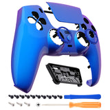 eXtremeRate LUNA Redesigned Front Shell with Touchpad for PS5 Controller BDM-010/020/030/040/050 - Chameleon Purple Blue - GHPFP003