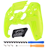 eXtremeRate LUNA Redesigned Front Shell with Touchpad for PS5 Controller BDM-010/020/030/040/050 - Clear Lime Green - GHPFM007