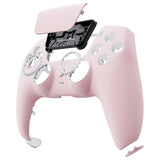 eXtremeRate LUNA Redesigned Cherry Blossoms Pink Front Shell Touchpad Compatible with ps5 Controller BDM-010/020/030/040, DIY Replacement Housing Custom Touch Pad Cover Compatible with ps5 Controller - GHPFP004