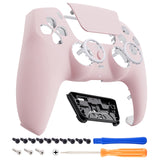 eXtremeRate LUNA Redesigned Front Shell with Touchpad for PS5 Controller BDM-010/020/030/040/050 - Cherry Blossoms Pink - GHPFP004