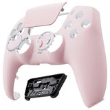 eXtremeRate LUNA Redesigned Cherry Blossoms Pink Front Shell Touchpad Compatible with ps5 Controller BDM-010/020/030/040, DIY Replacement Housing Custom Touch Pad Cover Compatible with ps5 Controller - GHPFP004