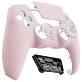 eXtremeRate LUNA Redesigned Cherry Blossoms Pink Front Shell Touchpad Compatible with ps5 Controller BDM-010/020/030/040, DIY Replacement Housing Custom Touch Pad Cover Compatible with ps5 Controller - GHPFP004