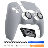 eXtremeRate LUNA Redesigned New Hope Gray Front Shell Touchpad Compatible with ps5 Controller BDM-010/020/030/040, DIY Replacement Housing Custom Touch Pad Cover Compatible with ps5 Controller - GHPFP005