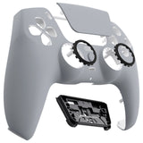 eXtremeRate LUNA Redesigned New Hope Gray Front Shell Touchpad Compatible with ps5 Controller BDM-010/020/030/040, DIY Replacement Housing Custom Touch Pad Cover Compatible with ps5 Controller - GHPFP005