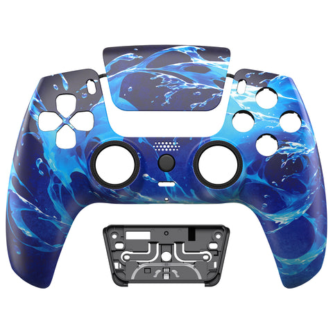 eXtremeRate LUNA Redesigned Front Shell with Touchpad for PS5 Controller BDM-010/020/030/040/050/060 - Aqua Magic - GHPFT027G4