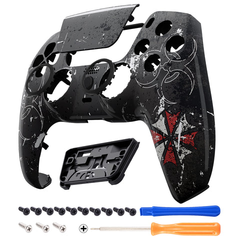 eXtremeRate LUNA Redesigned Biohazard Front Shell Touchpad Compatible with ps5 Controller BDM-010/020/030/040, DIY Replacement Housing Custom Touch Pad Cover Compatible with ps5 Controller - GHPFT011