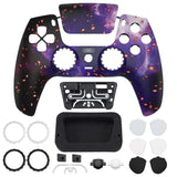 eXtremeRate LUNA Redesigned Front Shell with Touchpad for PS5 Controller BDM-010/020/030/040/050 - Glow in Dark - Cosmic Camo - GHPFT023
