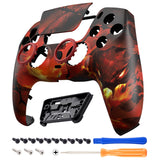 eXtremeRate LUNA Redesigned Front Shell with Touchpad for PS5 Controller BDM-010/020/030/040/050 - Purgatory Fire Serpent - GHPFT024