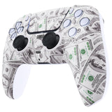 eXtremeRate LUNA Redesigned The $100 Cash Money Front Shell Touchpad Compatible with ps5 Controller BDM-010/020/030/040, DIY Replacement Housing Custom Touch Pad Cover Compatible with ps5 Controller - GHPFS003