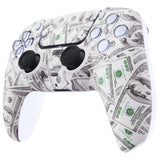 eXtremeRate LUNA Redesigned The $100 Cash Money Front Shell Touchpad Compatible with ps5 Controller BDM-010/020/030/040, DIY Replacement Housing Custom Touch Pad Cover Compatible with ps5 Controller - GHPFS003