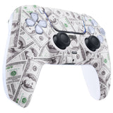 eXtremeRate LUNA Redesigned The $100 Cash Money Front Shell Touchpad Compatible with ps5 Controller BDM-010/020/030/040, DIY Replacement Housing Custom Touch Pad Cover Compatible with ps5 Controller - GHPFS003