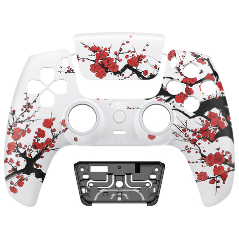 eXtremeRate LUNA Redesigned Front Shell with Touchpad for PS5 Controller BDM-010/020/030/040/050 - Winter Blossom - GHPFT022