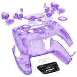 eXtremeRate Luna Redesigned Full Set Shells & Buttons for PS5 Controller BDM-030/040/050 - Clear Atomic Purple - KQXPFM002