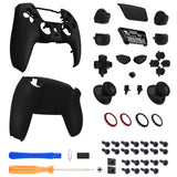 eXtremeRate Luna Redesigned Full Set Shells & Buttons for PS5 Controller BDM-030/040/050/060 - Black - KQXPFP001G4
