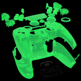 eXtremeRate Luna Redesigned Full Set Shells & Buttons for PS5 Controller BDM-030/040/050 - Glow in Dark - Green - KQXPFM005