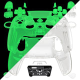 eXtremeRate Luna Redesigned Full Set Shells & Buttons for PS5 Controller BDM-030/040/050 - Glow in Dark - Green - KQXPFM005
