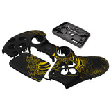 eXtremeRate LUNA Redesigned Front Shell with Touchpad for PS5 Controller BDM-010/020/030/040/050 - The Great GOLDEN Wave Off Kanagawa - Black - GHPFT014
