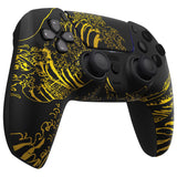 eXtremeRate LUNA Redesigned Front Shell with Touchpad for PS5 Controller BDM-010/020/030/040/050 - The Great GOLDEN Wave Off Kanagawa - Black - GHPFT014