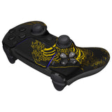 eXtremeRate LUNA Redesigned Front Shell with Touchpad for PS5 Controller BDM-010/020/030/040/050 - The Great GOLDEN Wave Off Kanagawa - Black - GHPFT014