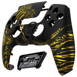 eXtremeRate LUNA Redesigned Front Shell with Touchpad for PS5 Controller BDM-010/020/030/040/050 - The Great GOLDEN Wave Off Kanagawa - Black - GHPFT014