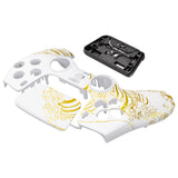 eXtremeRate LUNA Redesigned Front Shell with Touchpad for PS5 Controller BDM-010/020/030/040/050 - The Great GOLDEN Wave Off Kanagawa - White - GHPFT015