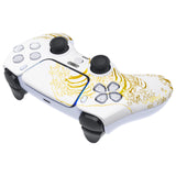 eXtremeRate LUNA Redesigned Front Shell with Touchpad for PS5 Controller BDM-010/020/030/040/050 - The Great GOLDEN Wave Off Kanagawa - White - GHPFT015