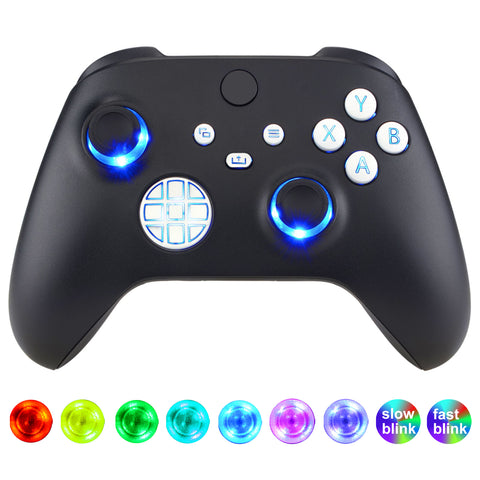 eXtremeRate Multi-Colors Luminated D-pad Thumbsticks Start Back Sync ABXY Buttons for Xbox Series X/S Controller, White Classical Symbols Buttons DTF V2 LED Kit for Xbox Core Controller Model 1914 - X3LED06M3