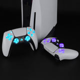 eXtremeRate Multi-Colors Luminated Buttons DTF V4 LED Kit for PS5 Controller BDM-030/040/050/060 - Clear - PFLED01G4