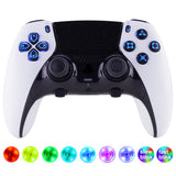 eXtremeRate Multi-Colors Luminated Buttons D&F LED Kit for PS5 Edge Controller - Black Classical Symbols Buttons - KRXEGL001