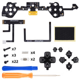 eXtremeRate Multi-Colors Luminated Buttons D&F LED Kit for PS5 Edge Controller - Black Classical Symbols Buttons - KRXEGL001