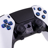 eXtremeRate Multi-Colors Luminated Buttons D&F LED Kit for PS5 Edge Controller - Black Classical Symbols Buttons - KRXEGL001