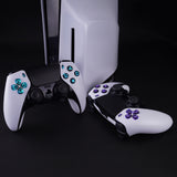 eXtremeRate Multi-Colors Luminated Buttons D&F LED Kit for PS5 Edge Controller - Black Classical Symbols Buttons - KRXEGL001