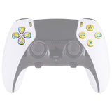 eXtremeRate Multi-Colors Luminated Buttons D&F LED Kit for PS5 Edge Controller - Chrome Gold Classical Symbols Buttons - KRXEGL002