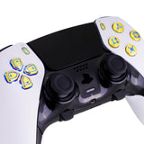 eXtremeRate Multi-Colors Luminated Buttons D&F LED Kit for PS5 Edge Controller - Chrome Gold Classical Symbols Buttons - KRXEGL002