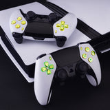 eXtremeRate Multi-Colors Luminated Buttons D&F LED Kit for PS5 Edge Controller - Chrome Gold Classical Symbols Buttons - KRXEGL002