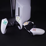 eXtremeRate Multi-Colors Luminated Buttons D&F LED Kit for PS5 Edge Controller - Chrome Gold Classical Symbols Buttons - KRXEGL002