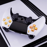 eXtremeRate Multi-Colors Luminated Buttons D&F LED Kit for PS5 Edge Controller - Chrome Gold Classical Symbols Buttons - KRXEGL002